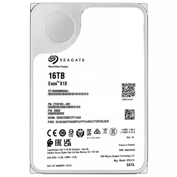 HD Seagate 16TB Exos X18 Enterprise 3.5" SATA 3 7200RPM - ST16000NM000J