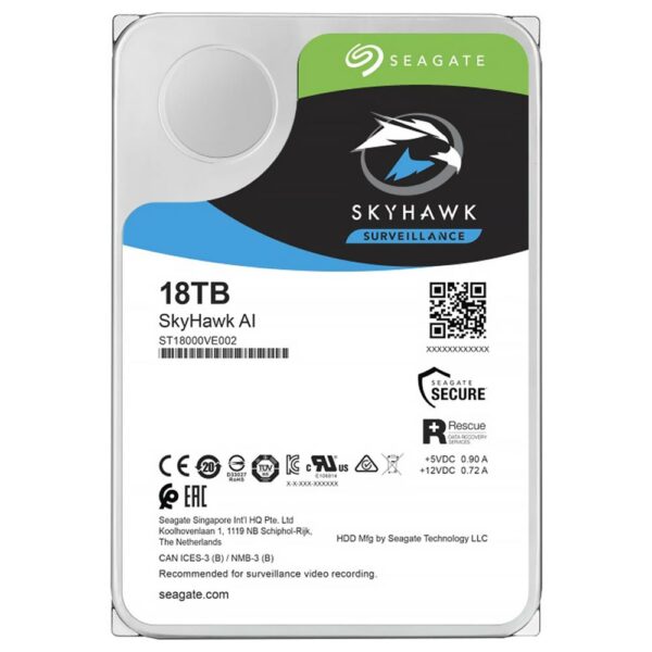 HD Seagate 18TB Skyhawk AI Surveillance 3.5" SATA 3 7200RPM - ST18000VE002