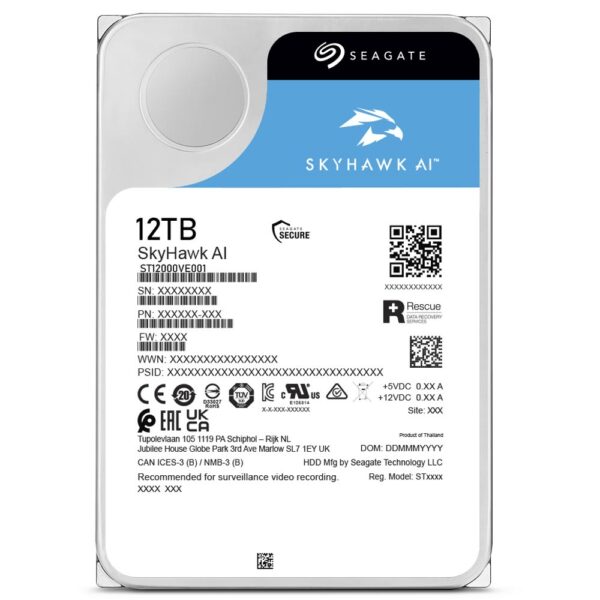 HD Seagate 12TB SkyHawk AI Surveillance 3.5" SATA 3 7200RPM - ST12000VE001