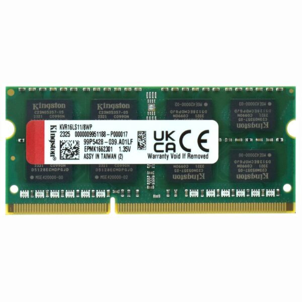 Memoria RAM para Notebook Kingston DDR3L 8GB 1600MHz - KVR16LS11/8WP