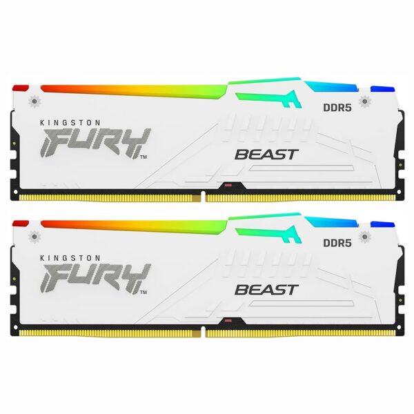 Memoria RAM Kingston Fury Beast DDR5 32GB (2x16GB) 6000MHz RGB - Branco (KF560C36BWEAK2-32)