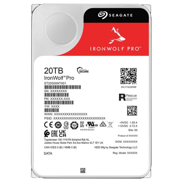 HD Seagate 20TB Iron Wolf Pro 3.5" SATA 3 7200RPM - ST20000NT001