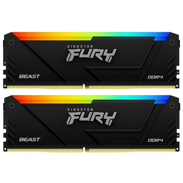 Memoria RAM Kingston Fury Beast DDR4 32GB 2666MHz RGB - Preto (KF426C16BB2AK2/32)