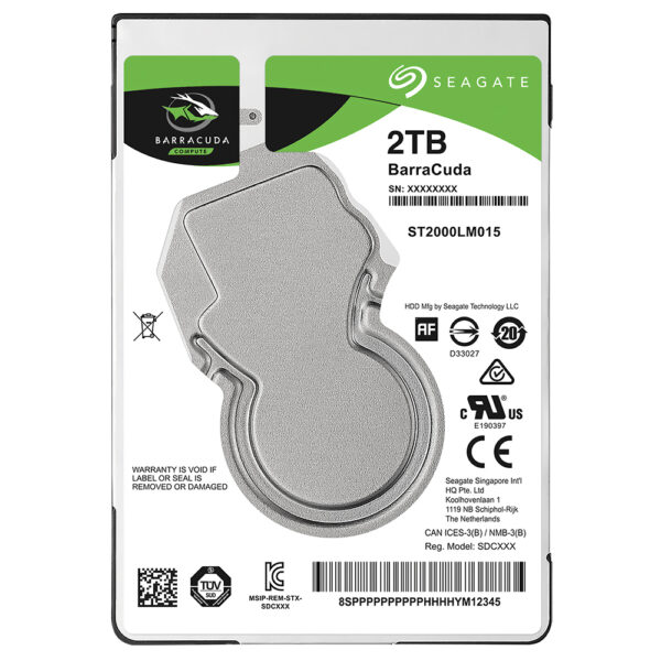 HD para Notebook Seagate 2TB BarraCuda 2.5" SATA 3 - ST2000LM015