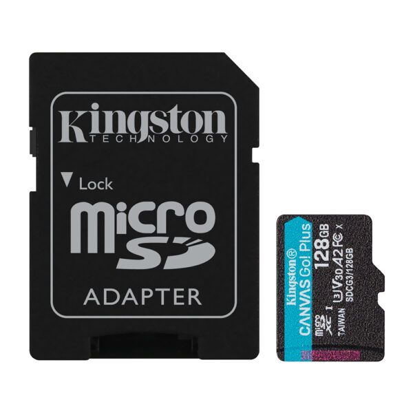 Cartao de Memoria Micro SD Kingston Canvas GO Plus U3 V30 128GB