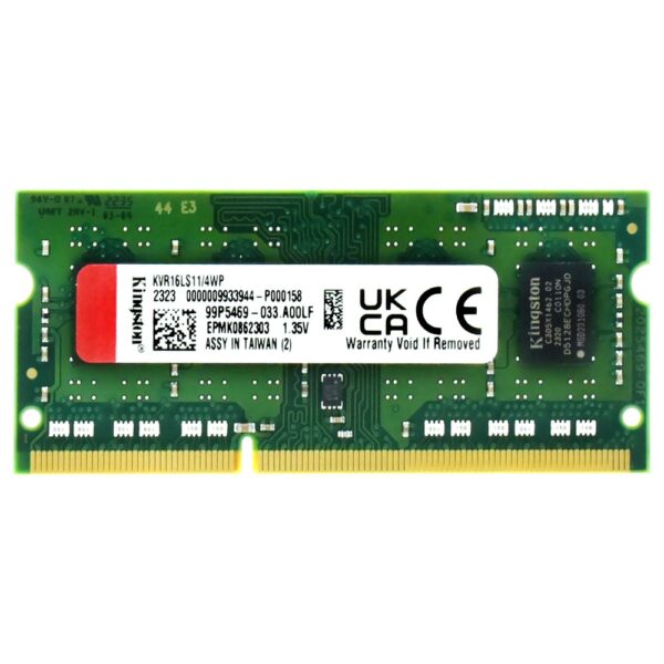 Memoria RAM para Notebook Kingston DDR3L 4GB 1600MHz - KVR16LS11/4WP